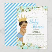 Uitnodiging voor bewerkbare prins voor jongens (Voorkant / Achterkant)