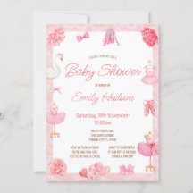 Uitnodiging voor bewerkbare roze tutu-ballerina