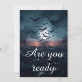 Uitnodiging voor bewerkbare spookhuis Halloween-fe (Achterkant)