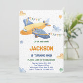 Uitnodiging voor bewerkbare verjaardag van het vli (Staand voorkant)