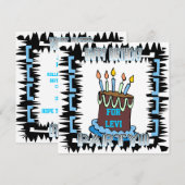 Uitnodiging voor bezoekers van Birthday Party Cak (Voorkant / Achterkant)