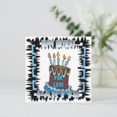 Uitnodiging voor bezoekers van Birthday Party Cak (Staand voorkant)