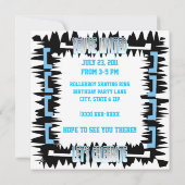 Uitnodiging voor bezoekers van Birthday Party Cak (Achterkant)