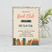 Uitnodiging voor bibliotheekboek themafeest (Staand voorkant)