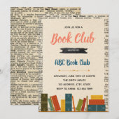 Uitnodiging voor bibliotheekboek themafeest (Voorkant / Achterkant)