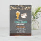 Uitnodiging voor bier en luierfeestje (Staand voorkant)