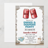 Uitnodiging voor bier- en luierfeestje (Voorkant / Achterkant)