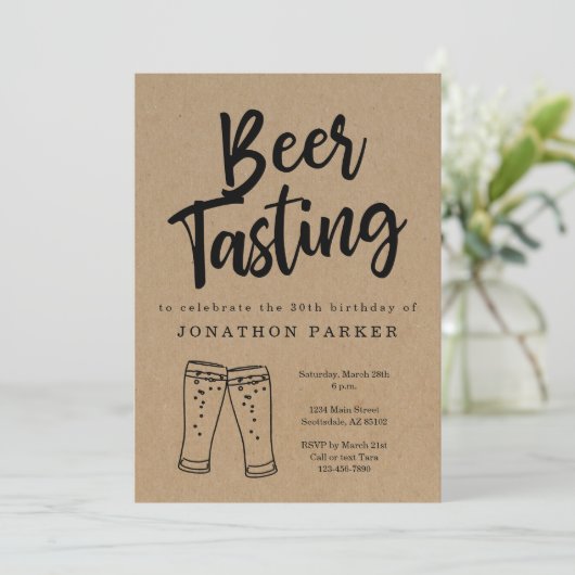 Uitnodiging voor Bierproeverij (Staand voorkant)