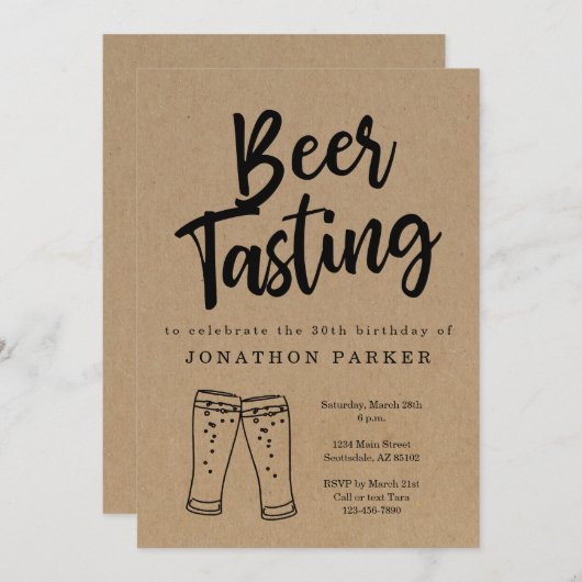 Uitnodiging voor Bierproeverij (Voorkant / Achterkant)