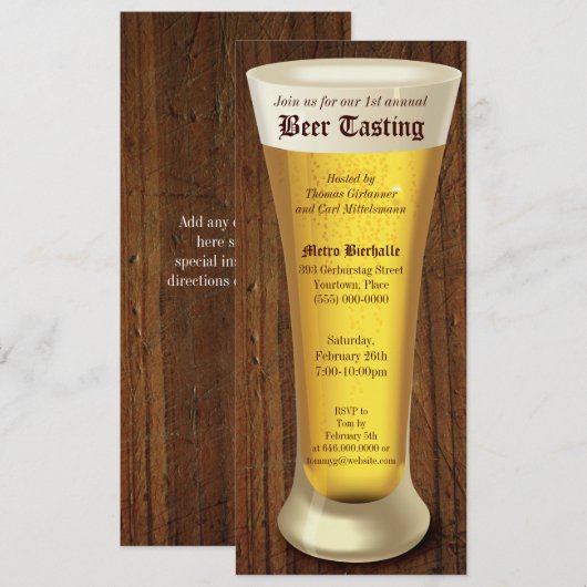 Uitnodiging voor Big Beer Tasting Party (Voorkant / Achterkant)