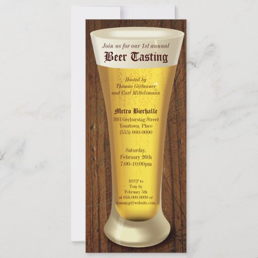 Uitnodiging voor Big Beer Tasting Party (Voorkant)