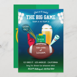 Uitnodiging voor Big Game Day Football Party
