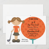 Uitnodiging voor Big Golf Ball Girls Party (Voorkant / Achterkant)