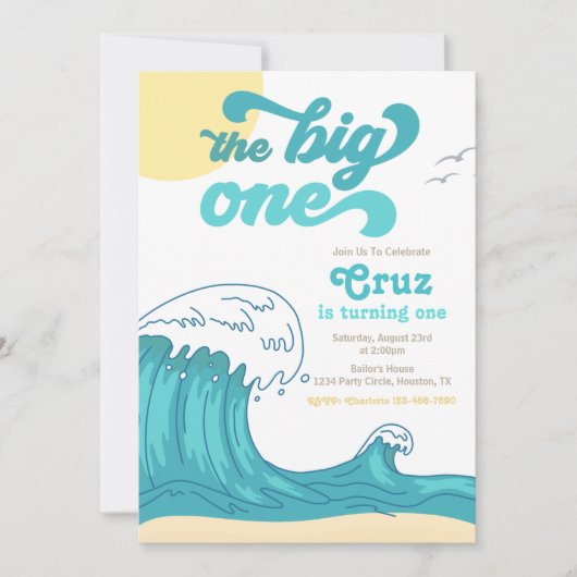 Uitnodiging voor Big One surfen | Uitnodiging voor (Voorkant)