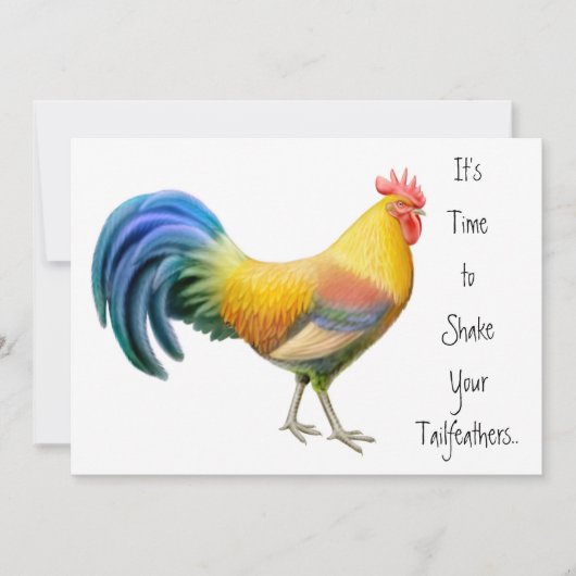 Uitnodiging voor Big Rooster Party (Voorkant)