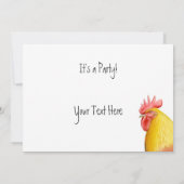 Uitnodiging voor Big Rooster Party (Achterkant)