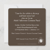 Uitnodiging voor Big Spider Halloween Party (Achterkant)