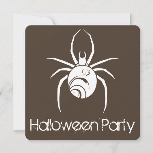 Uitnodiging voor Big Spider Halloween Party (Voorkant)