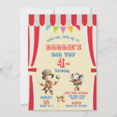 Uitnodiging voor Big Top Circus verjaardagsfeest (Voorkant)