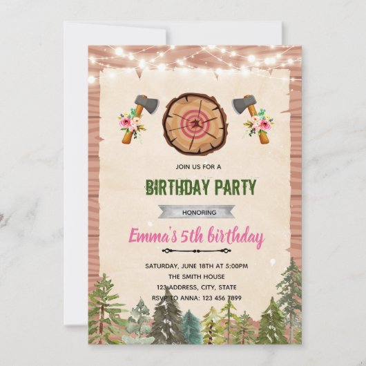 Uitnodiging voor bijlwerpfeest (Voorkant)