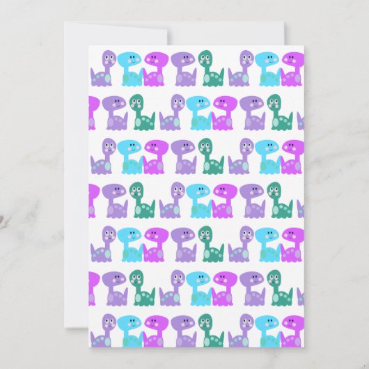 Uitnodiging voor Birthday Bright Dinosaurs (Achterkant)