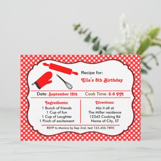 Uitnodiging voor Birthday-feest (Staand voorkant)