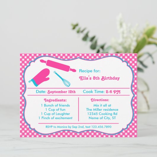 Uitnodiging voor Birthday-feest (Staand voorkant)