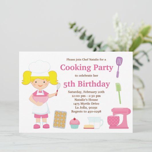 Uitnodiging voor Birthday-feest (Staand voorkant)