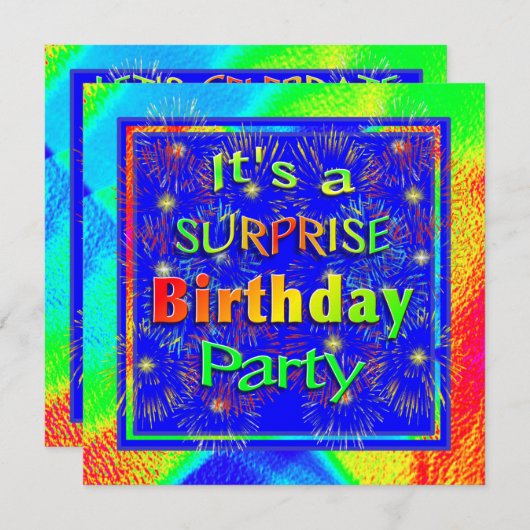 Uitnodiging voor Birthday-feestdag voor Bright Sur (Voorkant / Achterkant)