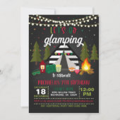 Uitnodiging voor Birthday Glamping - Kerstmis (Voorkant)