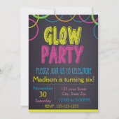 Uitnodiging voor Birthday Glow Party Chalkboard (Voorkant)