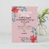 uitnodiging voor Birthday-kleuren (Staand voorkant)