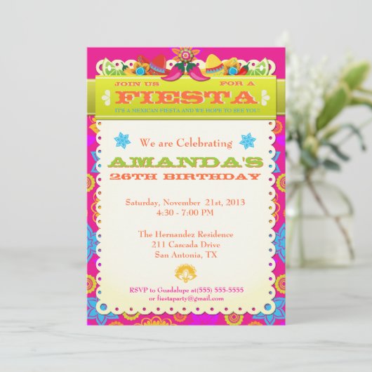 Uitnodiging voor Birthday Party voor Bright & & Co (Staand voorkant)