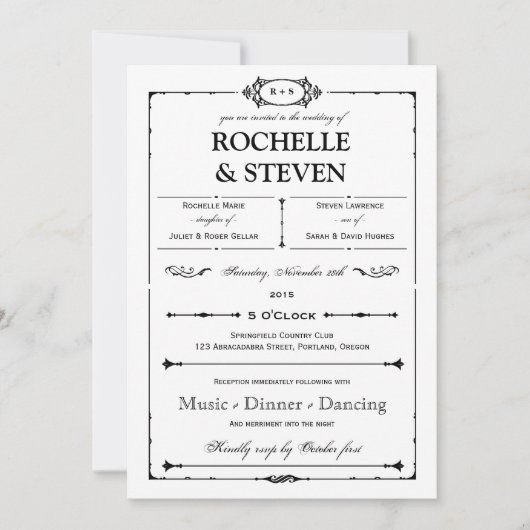 Uitnodiging voor bistro Wedding (Voorkant)