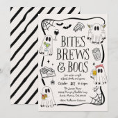 Uitnodiging voor Bites, Brews en Boos Halloweenfee (Voorkant / Achterkant)