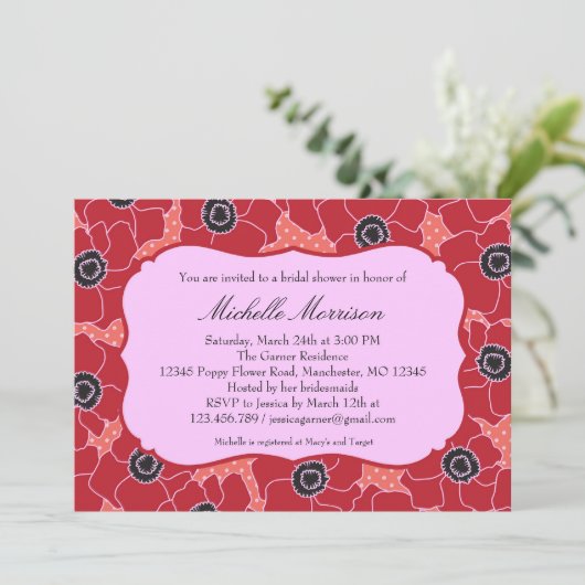 Uitnodiging voor blaasbloem (Staand voorkant)