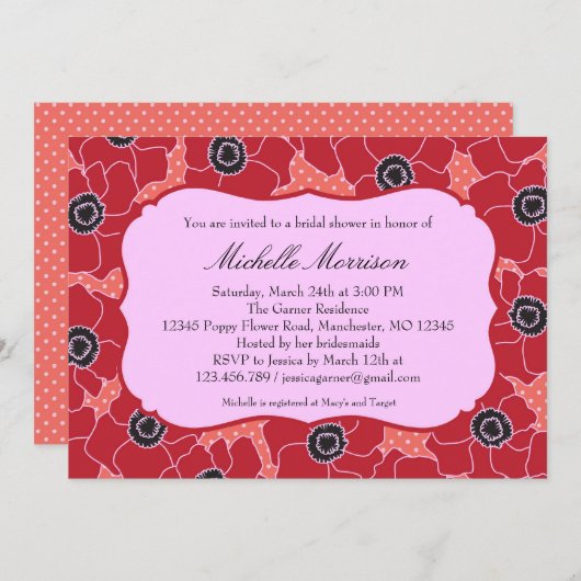 Uitnodiging voor blaasbloem (Voorkant / Achterkant)