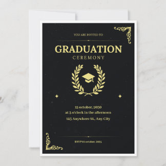 Uitnodiging voor Black and Gold Afstuderen