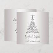 Uitnodiging voor Black and Silver Holiday Tree (Voorkant / Achterkant)