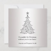 Uitnodiging voor Black and Silver Holiday Tree (Voorkant)