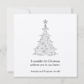 Uitnodiging voor Black and Silver Holiday Tree (Voorkant)