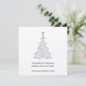 Uitnodiging voor Black and Silver Holiday Tree (Staand voorkant)