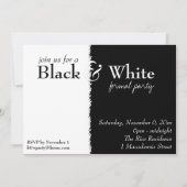 Uitnodiging voor Black and White 2 Theme Party (Voorkant)