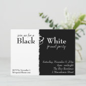 Uitnodiging voor Black and White 2 Theme Party (Staand voorkant)