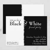 Uitnodiging voor Black and White 2 Theme Party (Voorkant / Achterkant)