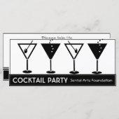 Uitnodiging voor Black and White Cocktail Party (Voorkant / Achterkant)
