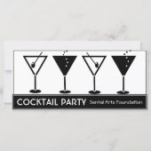 Uitnodiging voor Black and White Cocktail Party (Voorkant)