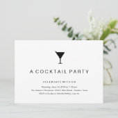 Uitnodiging voor Black and White Cocktail Party (Staand voorkant)