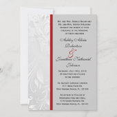 Uitnodiging voor Black and White Damask bruiloft (Voorkant)