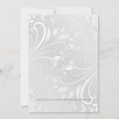 Uitnodiging voor Black and White Damask bruiloft (Achterkant)
